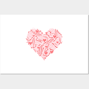 Valentine's day hearts pattern Posters and Art